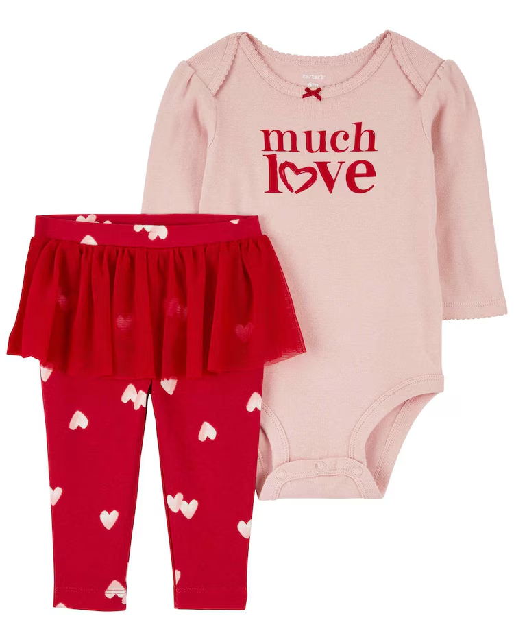 Conjunto longo bebê 2 peças Valentine's Day multicor | Carter's