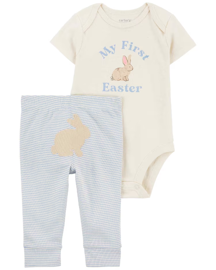 Conjunto longo bebê 2 peças my first easter multicor | Carter's