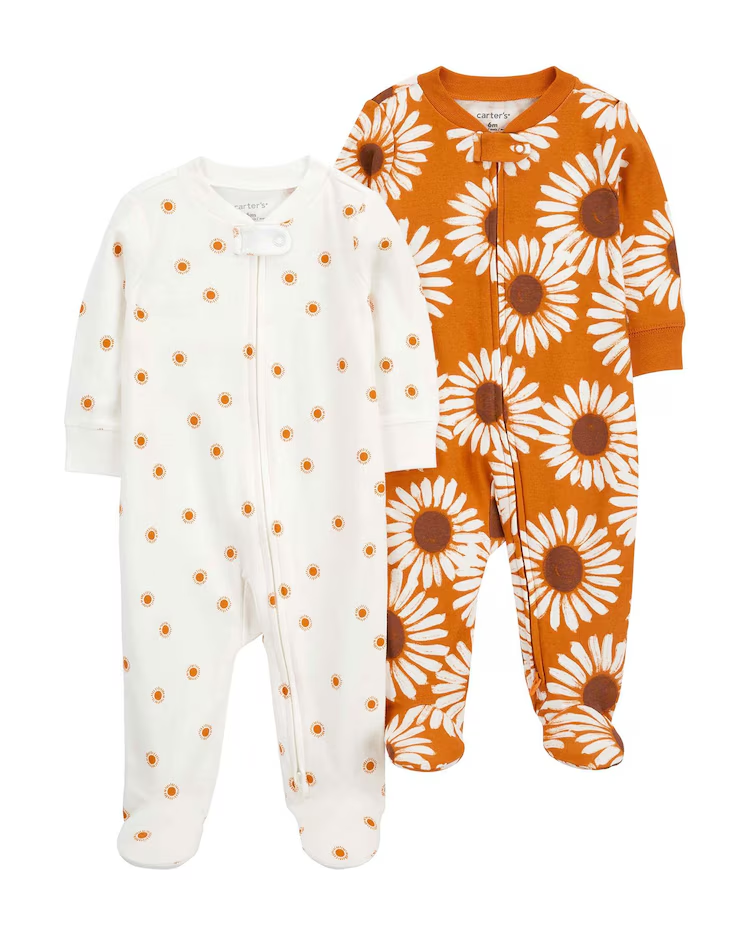 Kit macacão bebê 2 peças floral e sol multicor | Carter's